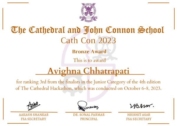 Second cathcon certificate
