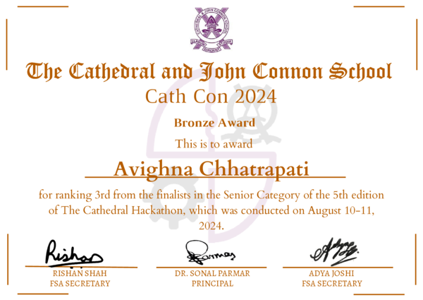 Third cathcon certificate